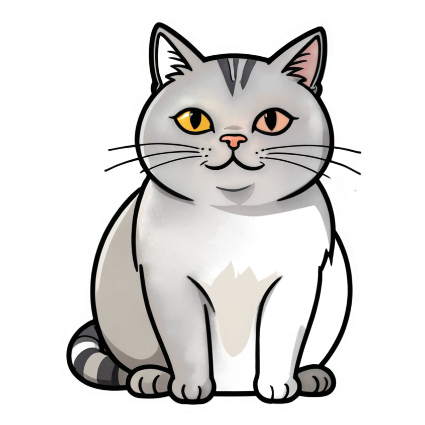 Loaf Cat (lineart) — cat stickers