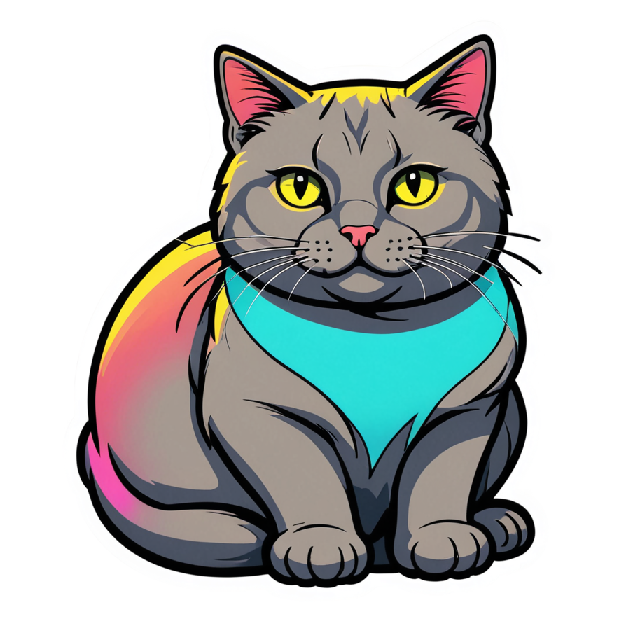 Loaf Cat (neon) — cat stickers