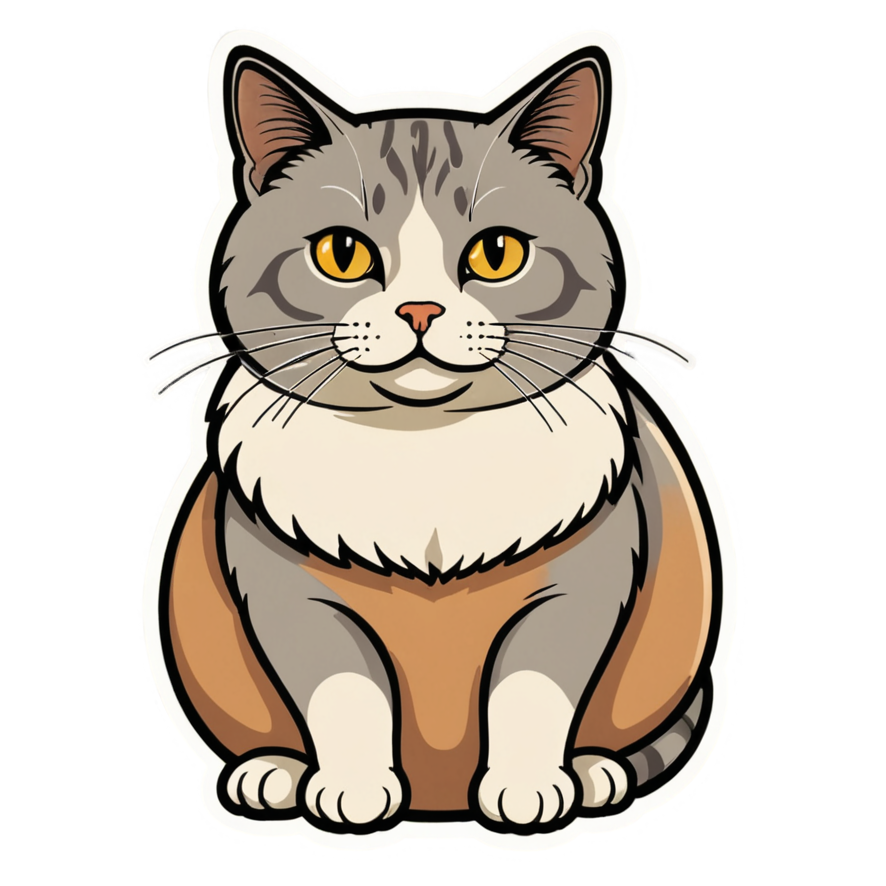Loaf Cat (retro) — cat stickers