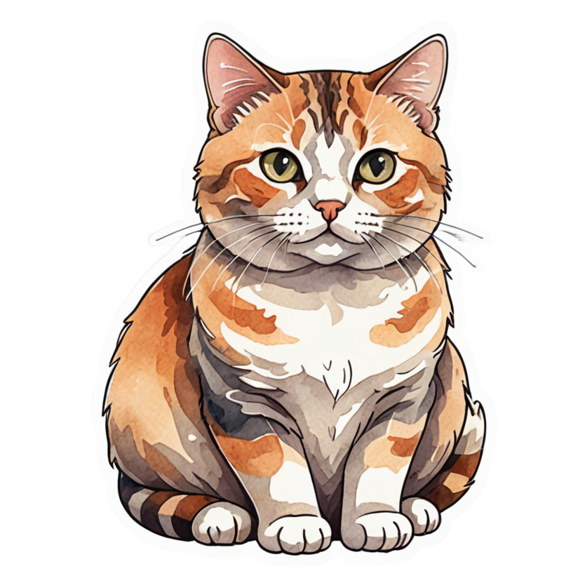 Loaf Cat (watercolor) — cat stickers