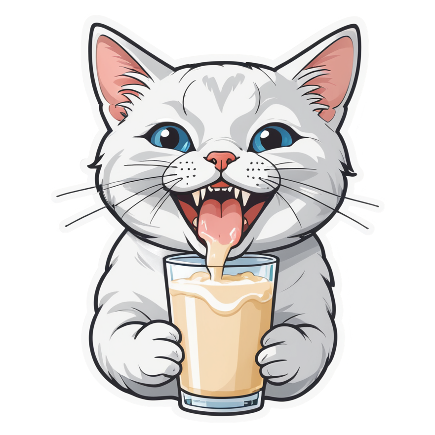 Milk Mustache — cat stickers