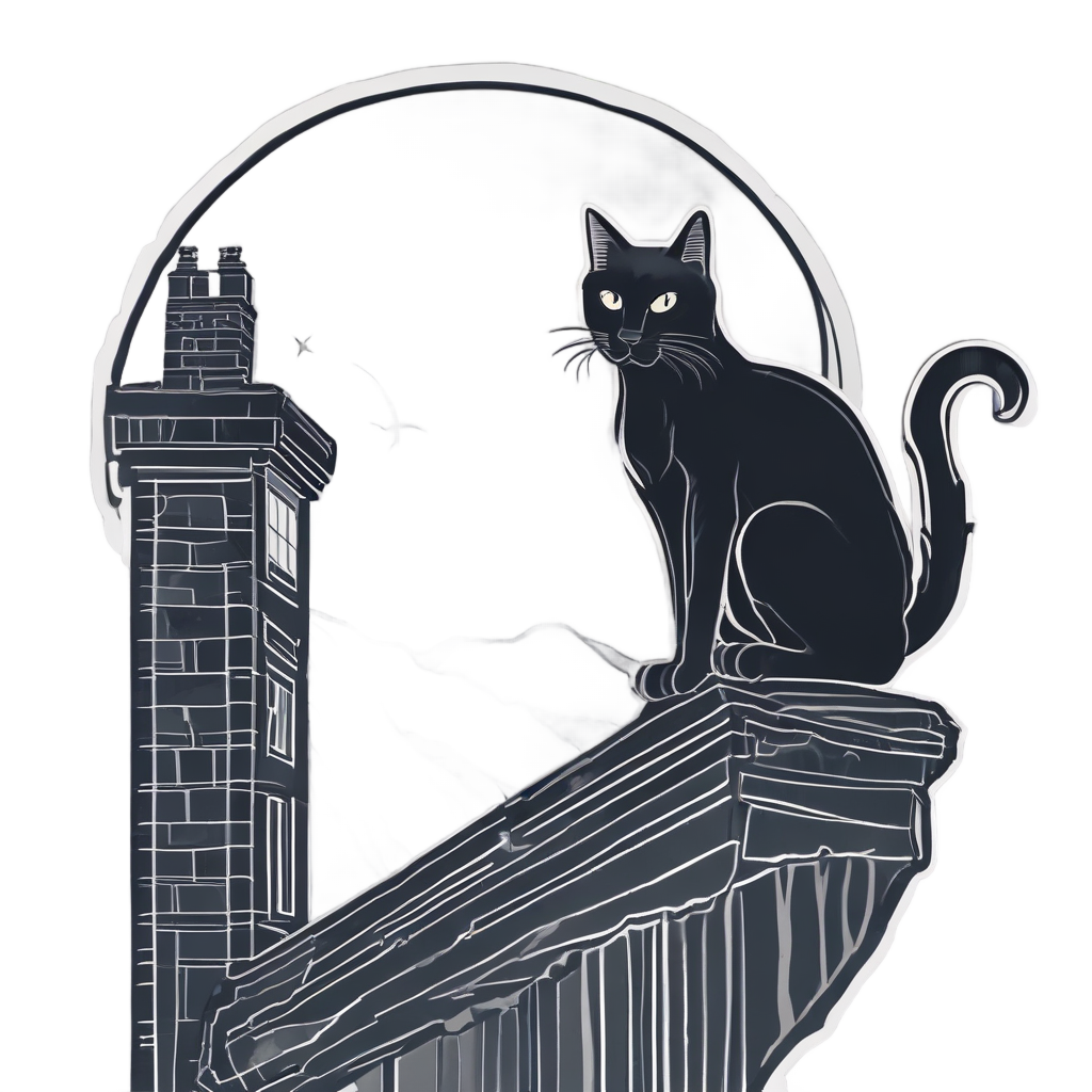 Cat on Chimney — slasher vibe stickers