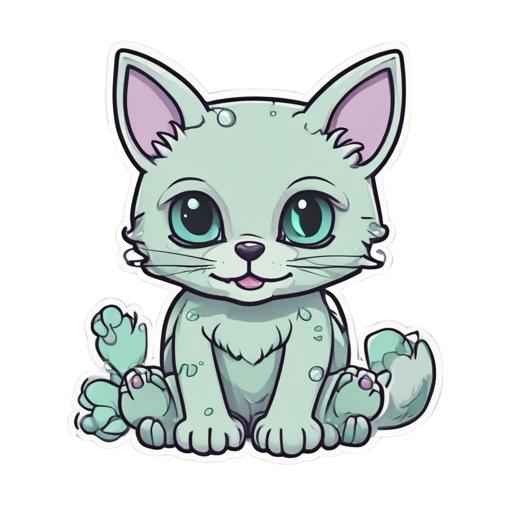 Cat Paw Skull — skull & crossbones stickers