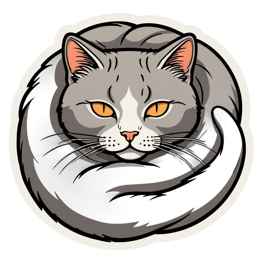 Sleepy Cat (retro) — cat stickers