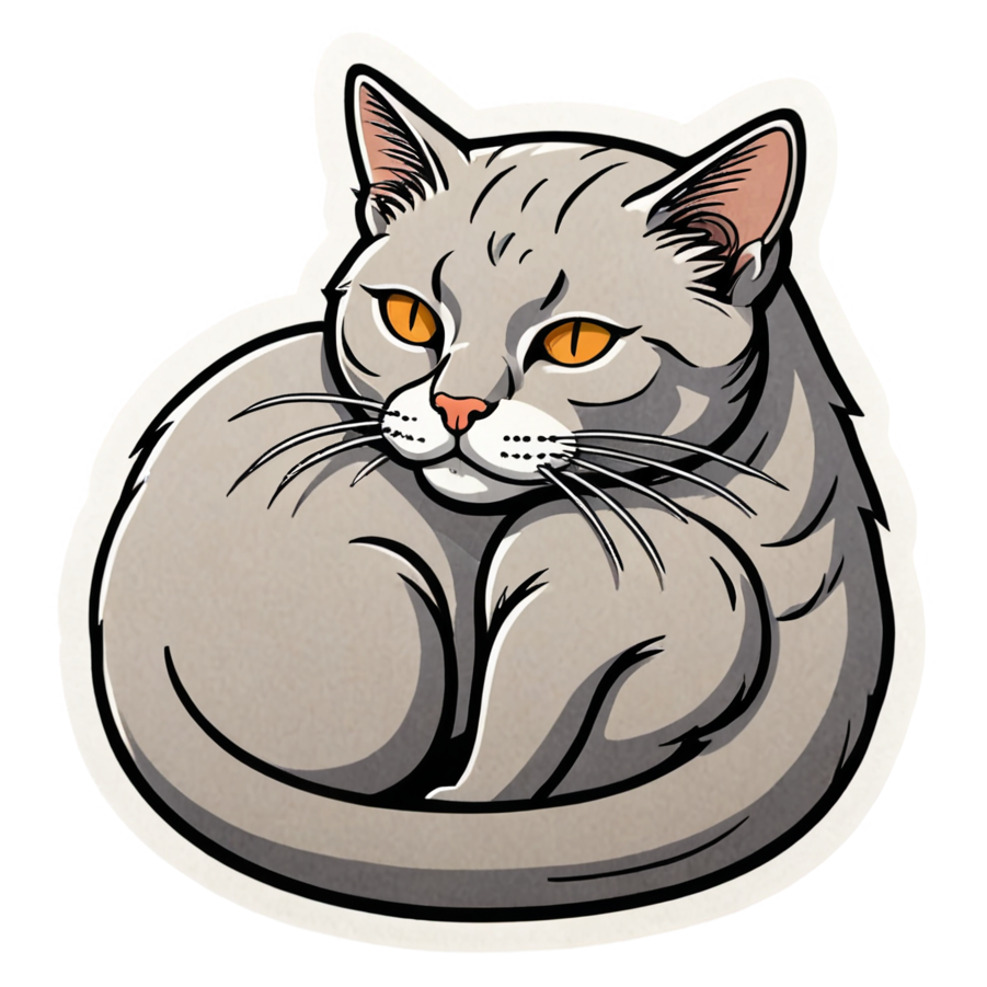 Sleepy Cat (tattoo) — cat stickers