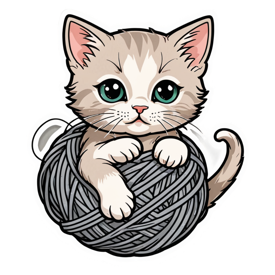 Yarn Cat (kawaii) — cat stickers