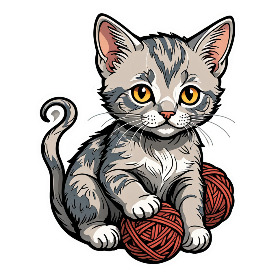 Yarn Cat (tattoo) — cat stickers
