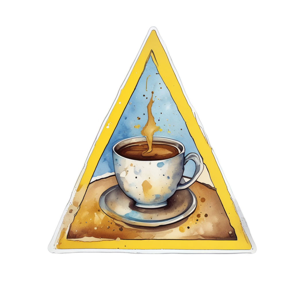 Caution: Coffee Spills Ahead — danger symbol stickers
