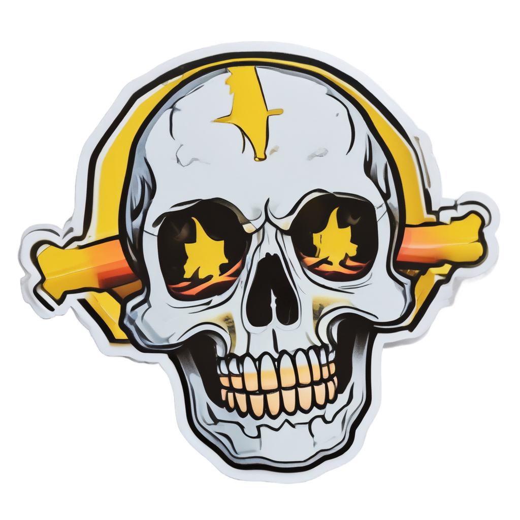 Caution Skull Cross — danger symbol stickers