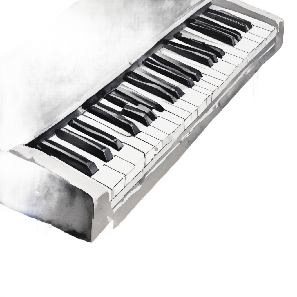 Caution Striped Piano Key — music stickers