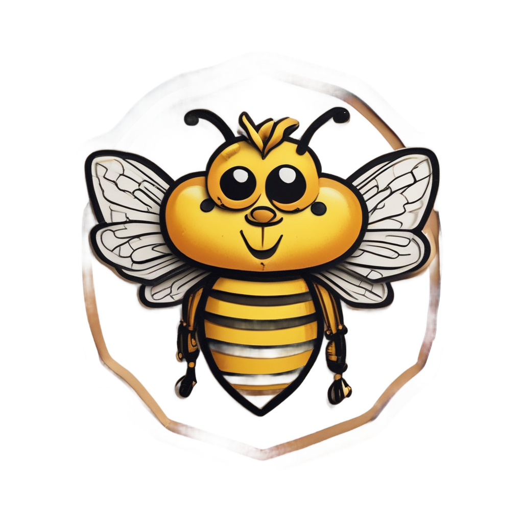 Caution: Sweet Honey Bee — danger symbol stickers