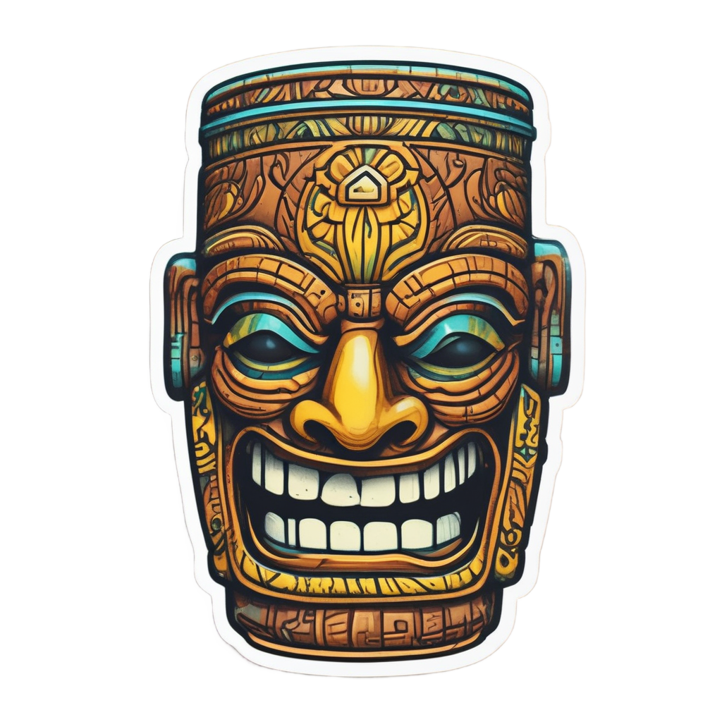 Caution Tiki Mug — danger symbol stickers