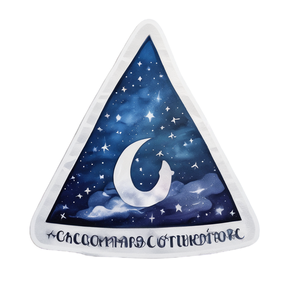 Caution Triangle Starry Night — danger symbol stickers
