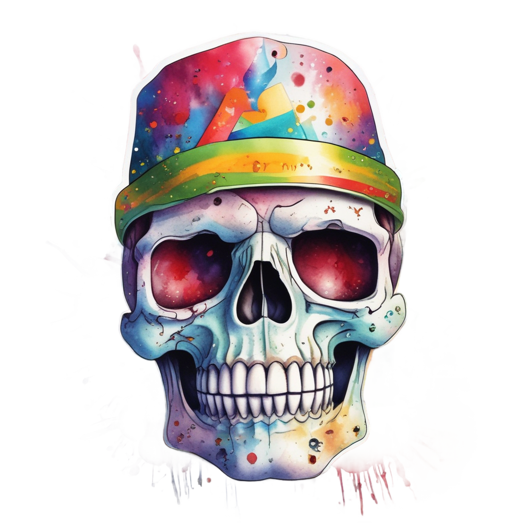 Celebratory Cosmic Pop — cute skull stickers