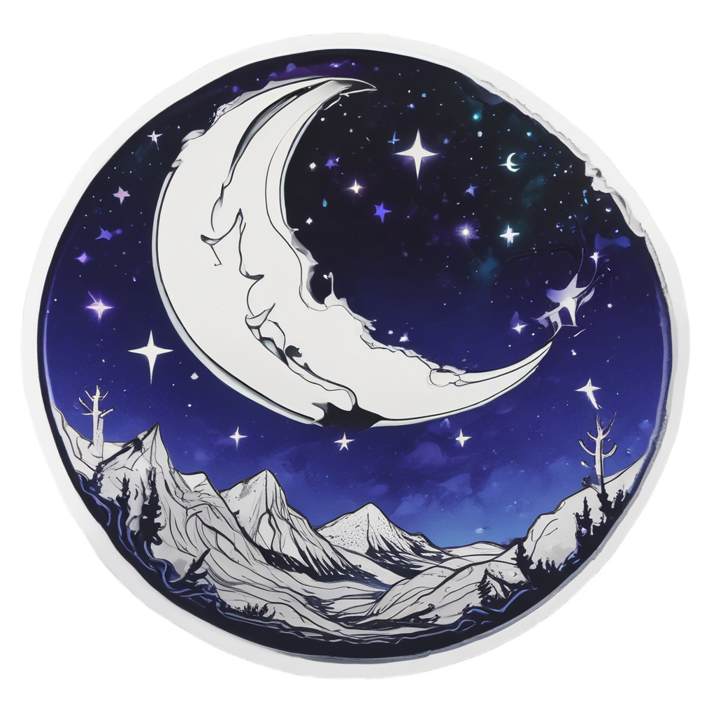Celestial Antler Moon — outdoorsman stickers