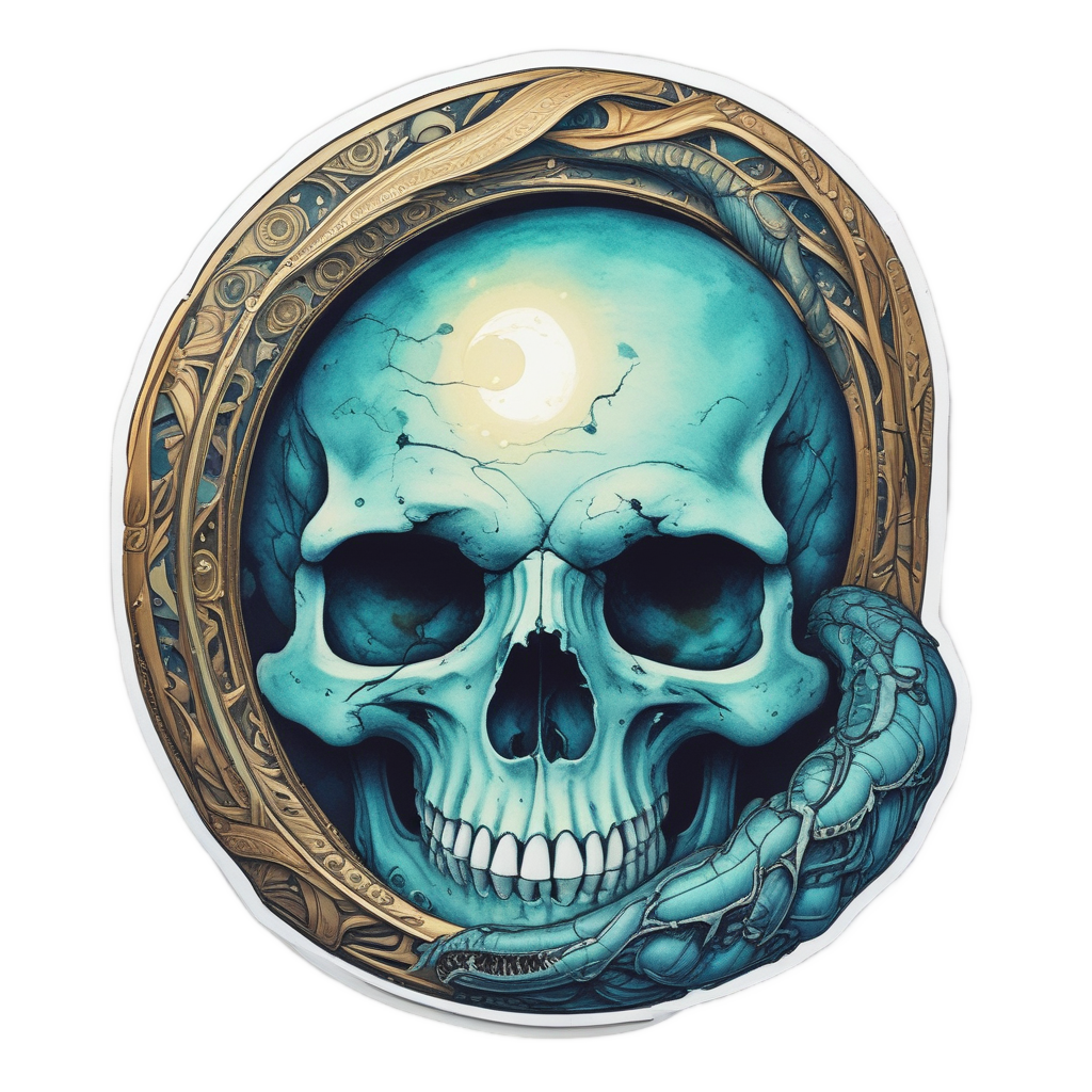 Celestial Coil Embrace — moon stickers