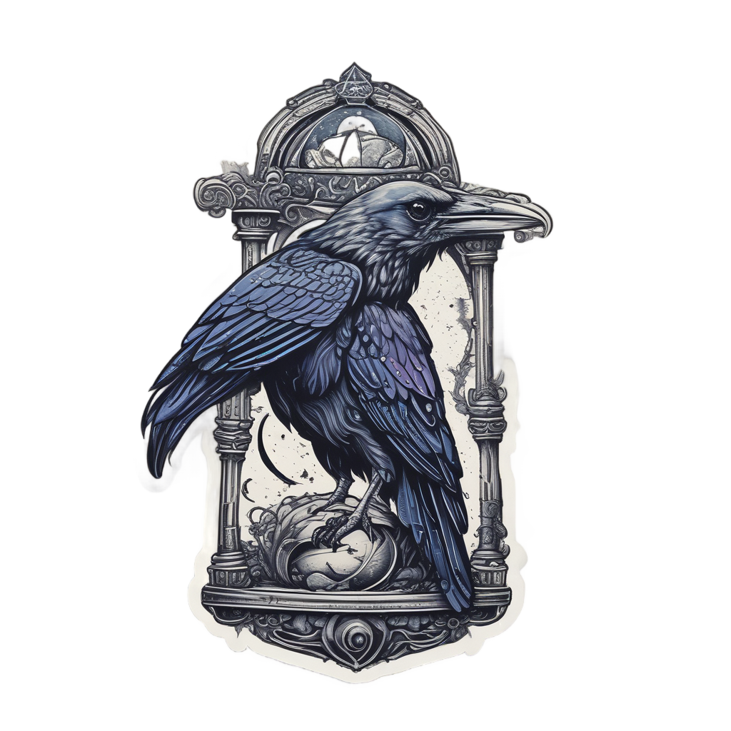 Celestial Crow Reaper — moon stickers