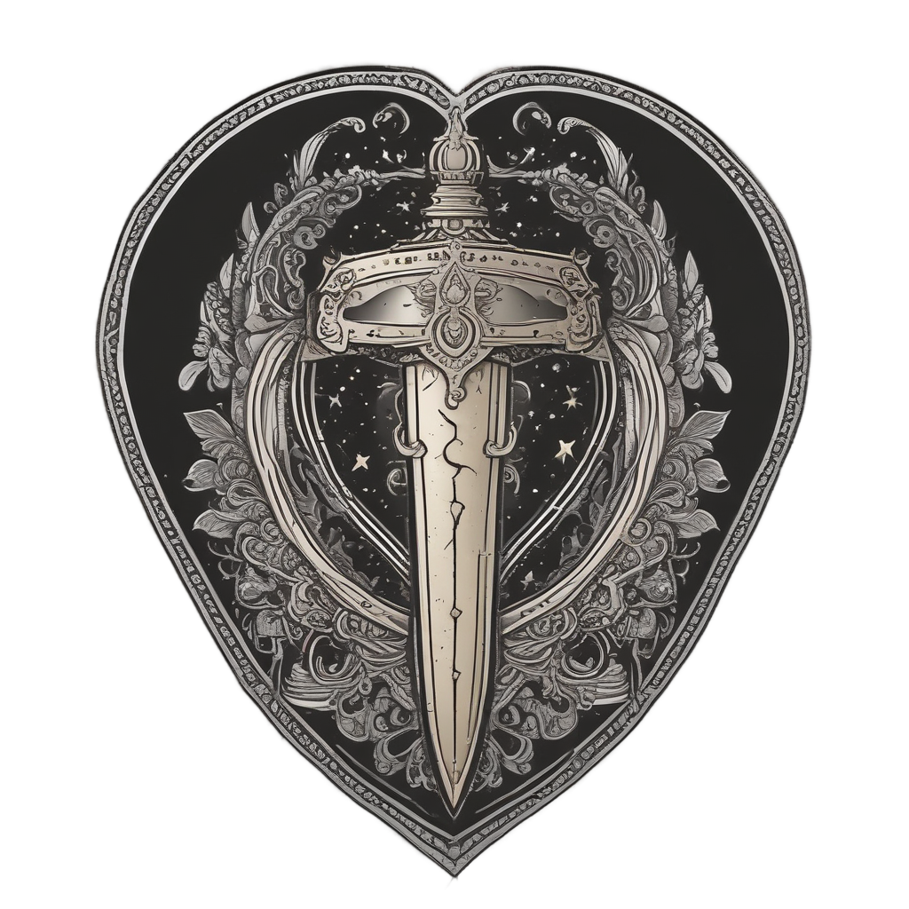 Celestial Dagger Heart — moon stickers