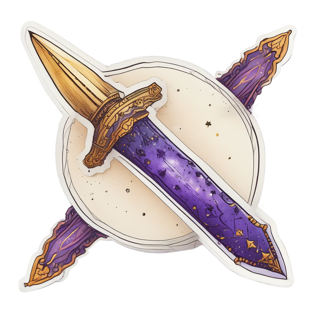 Celestial Dagger Stars — blackwork flash stickers