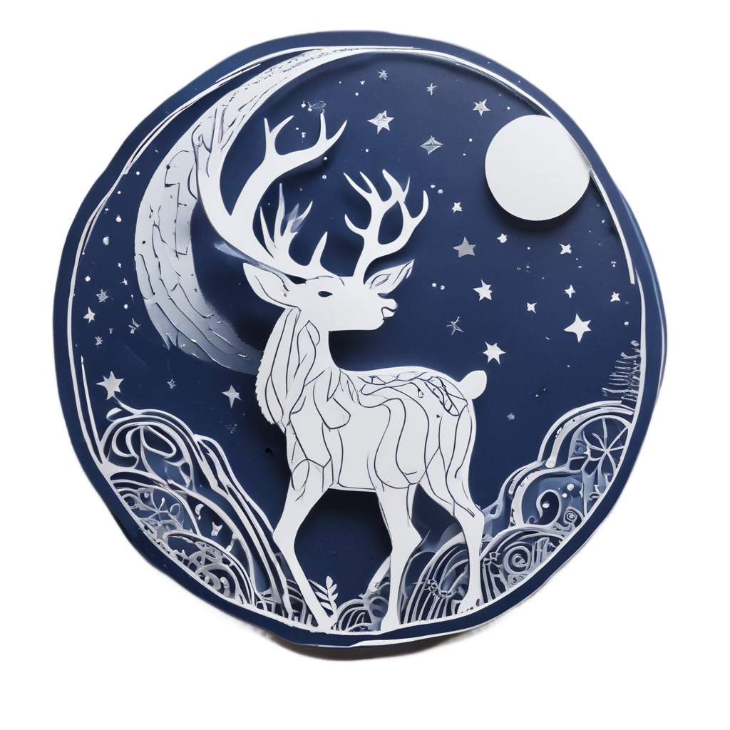 Celestial Deer Moon — wildlife stickers