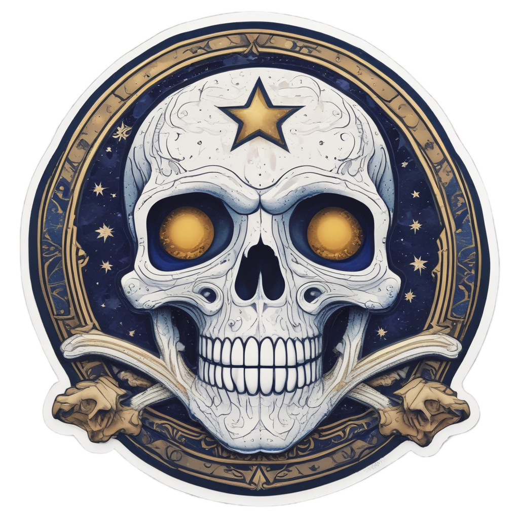 Celestial Doom Skull — skull & crossbones stickers