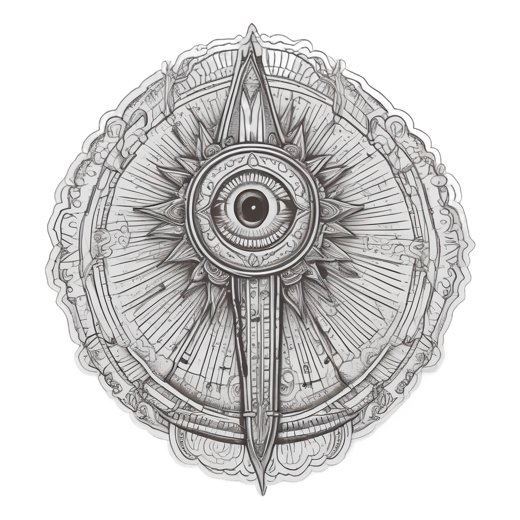 Celestial Eye Dagger — blackwork flash stickers