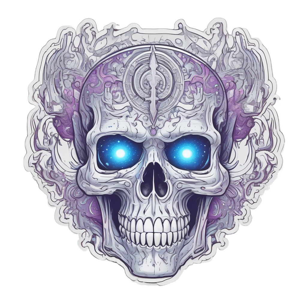 Celestial Fire Skull — galaxy stickers