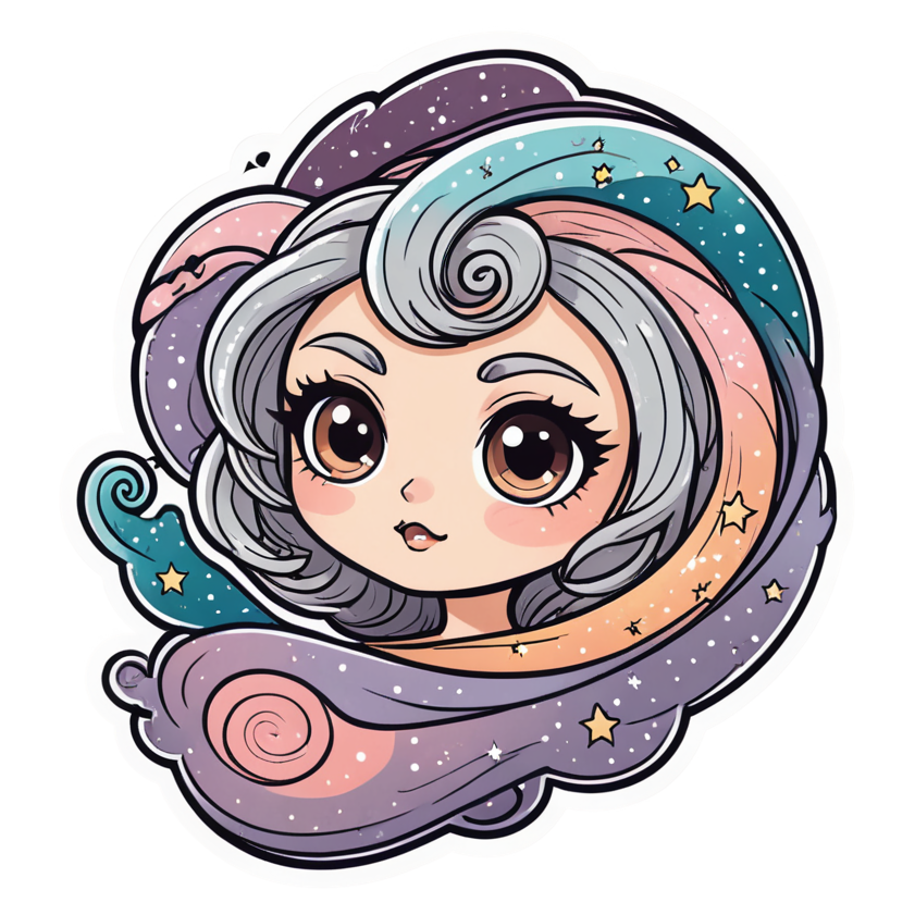 Galaxy Swirl (kawaii) — celestial stickers