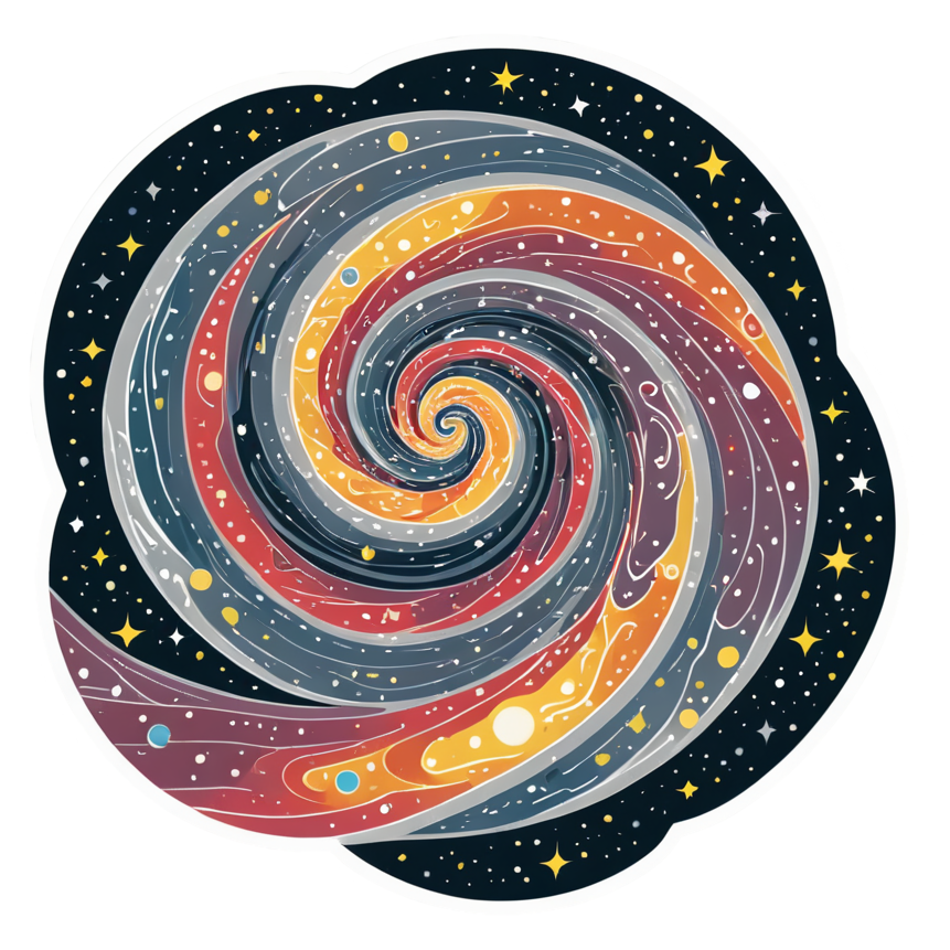 Galaxy Swirl (lineart) — celestial stickers
