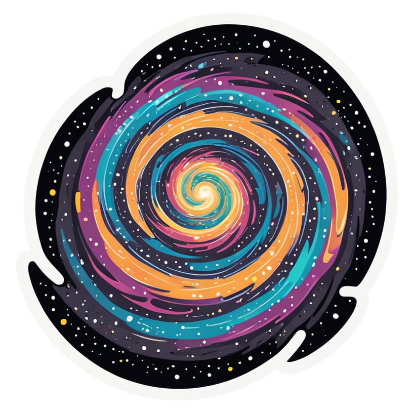 Galaxy Swirl (neon) — celestial stickers
