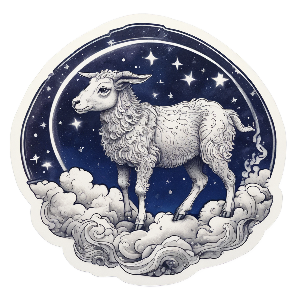 Celestial Lamb with Stars — celestial nursery stickers