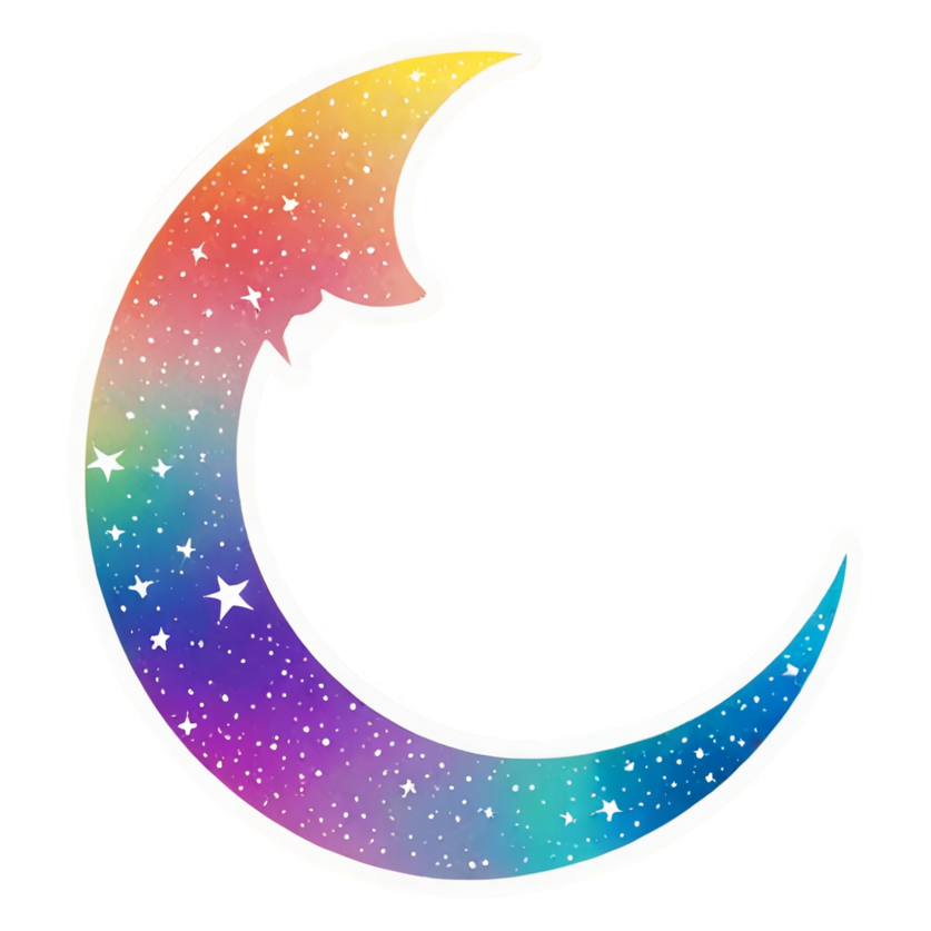 Smiling Moon (holographic) — celestial stickers