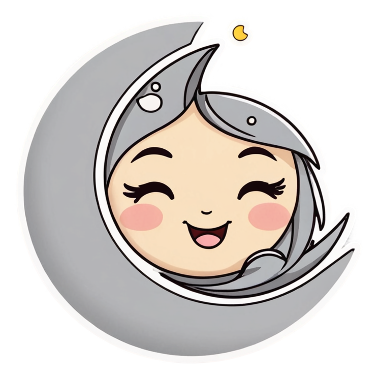 Smiling Moon (kawaii) — celestial stickers