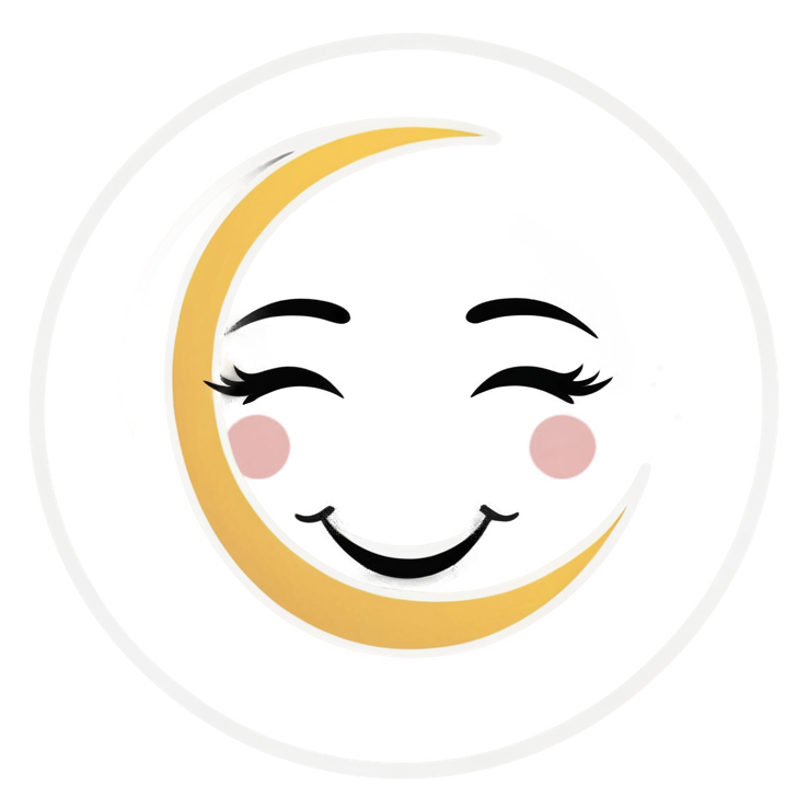 Smiling Moon (lineart) — celestial stickers
