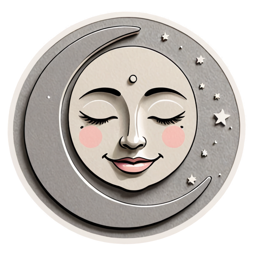 Smiling Moon (papercut) — celestial stickers
