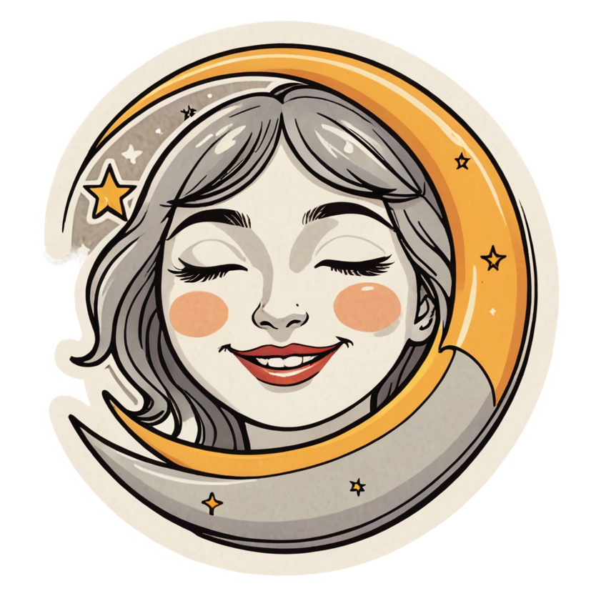 Smiling Moon (retro) — celestial stickers