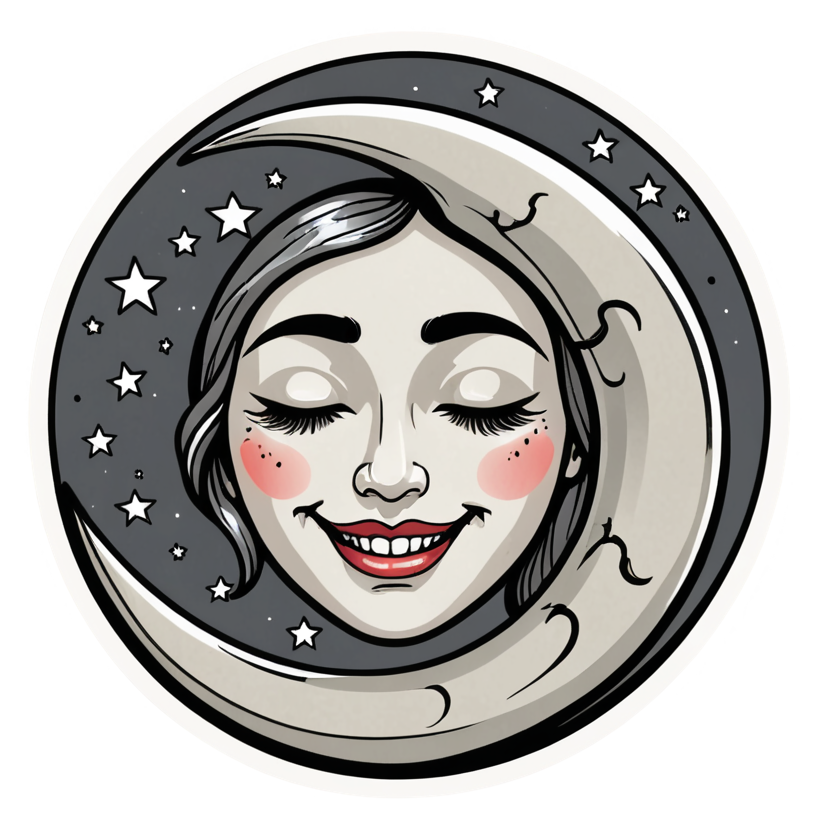 Smiling Moon (tattoo) — celestial stickers