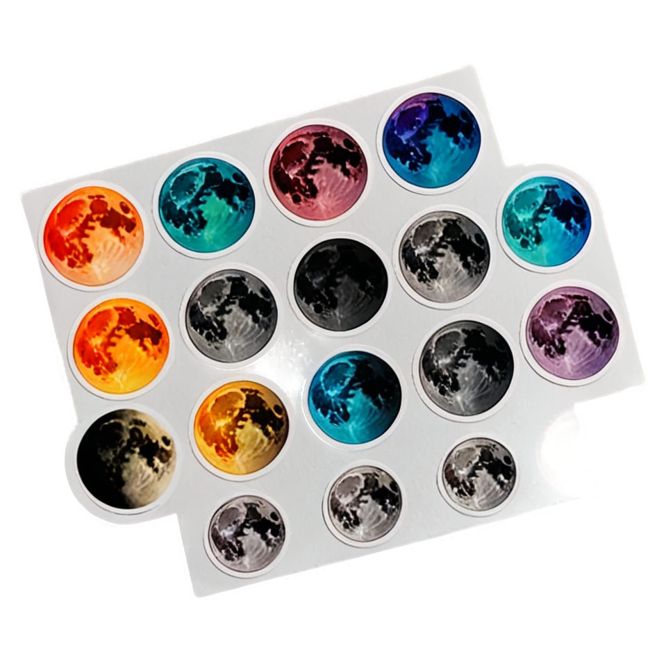 Moon Phases (holographic) — celestial stickers