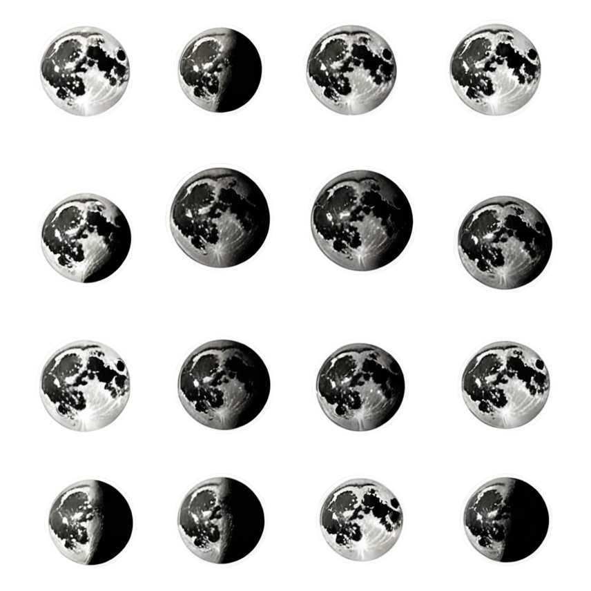 Moon Phases (lineart) — celestial stickers