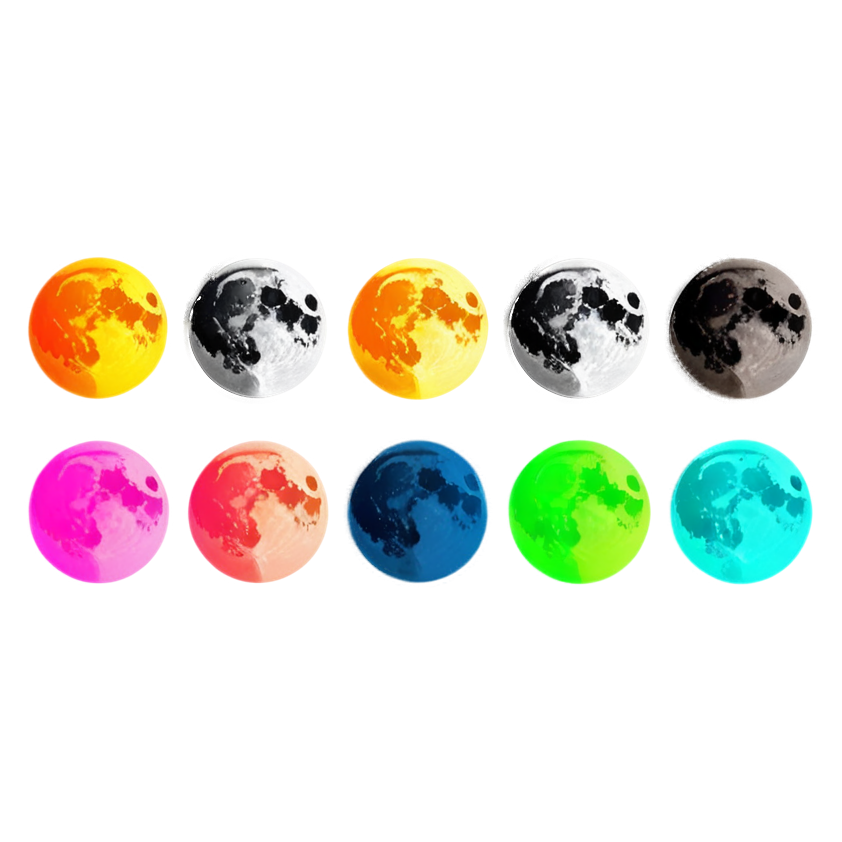 Moon Phases (neon) — celestial stickers