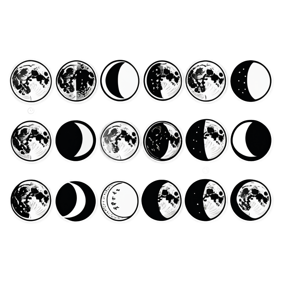 Moon Phases (tattoo) — celestial stickers