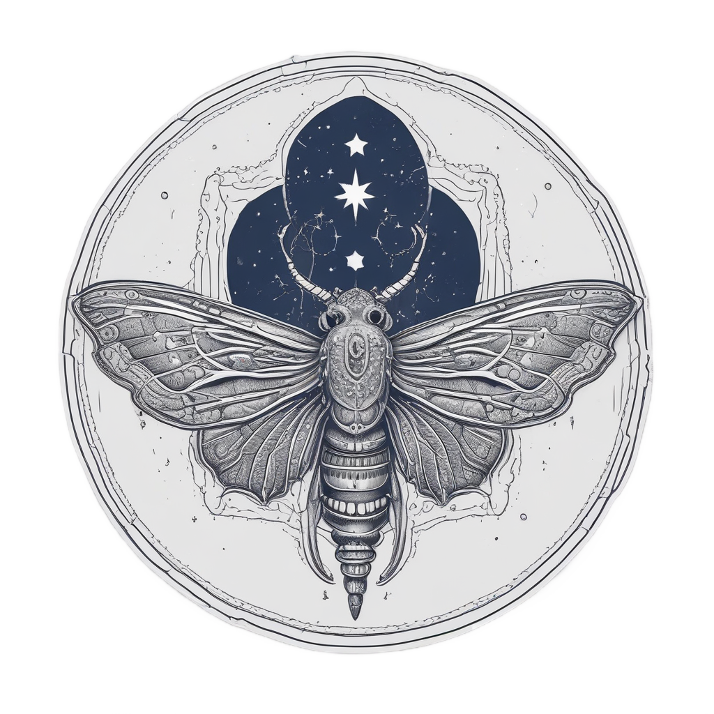 Celestial Moth Orbit — moon stickers