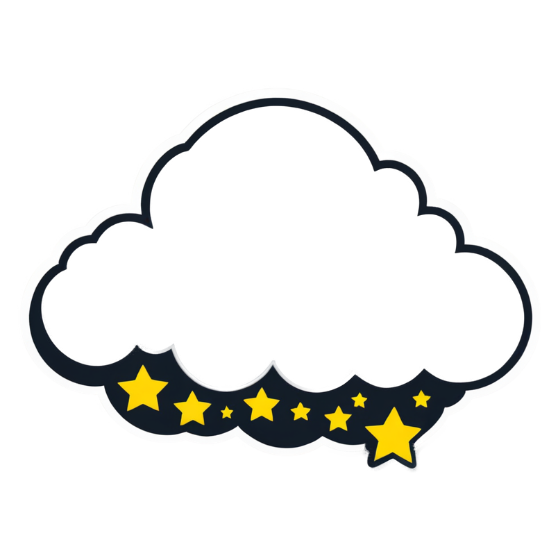 Night Cloud (lineart) — celestial stickers