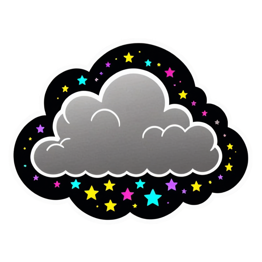 Night Cloud (neon) — celestial stickers