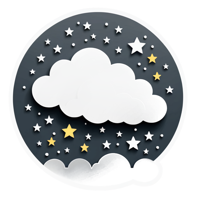 Night Cloud (papercut) — celestial stickers