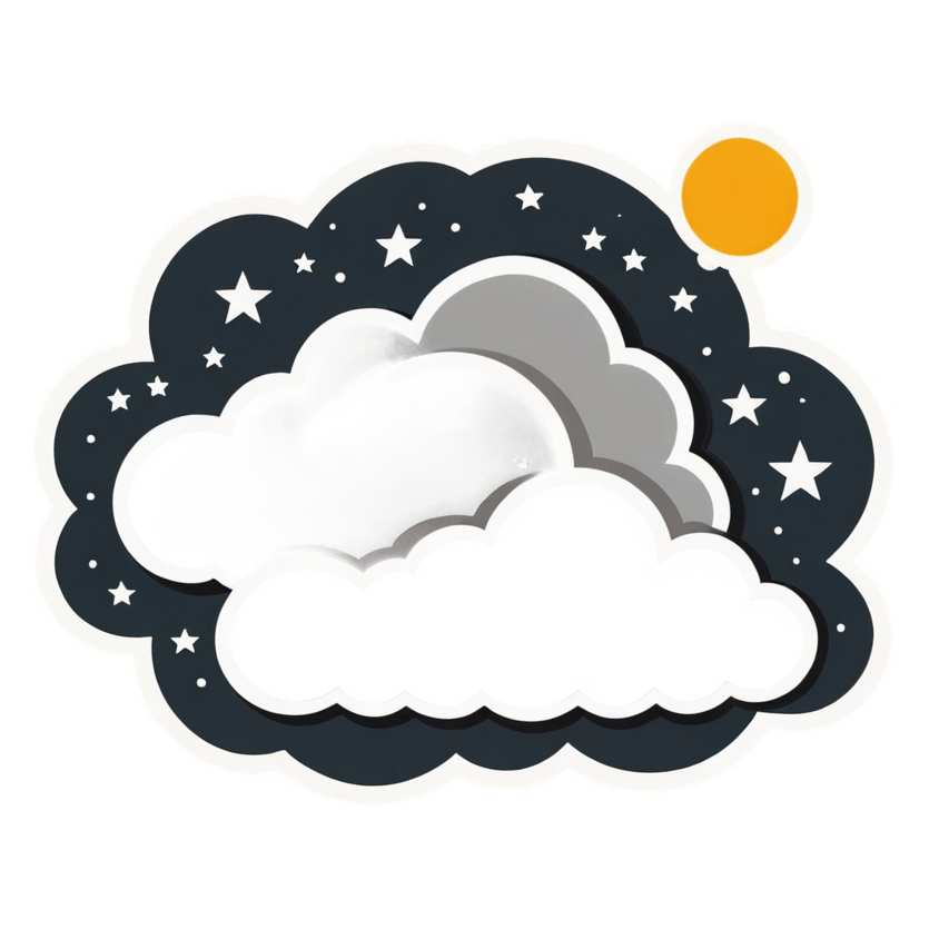 Night Cloud (retro) — celestial stickers