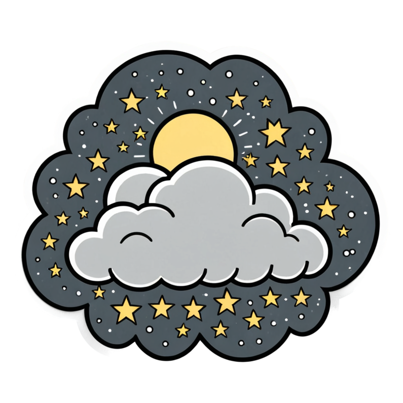 Night Cloud (tattoo) — celestial stickers