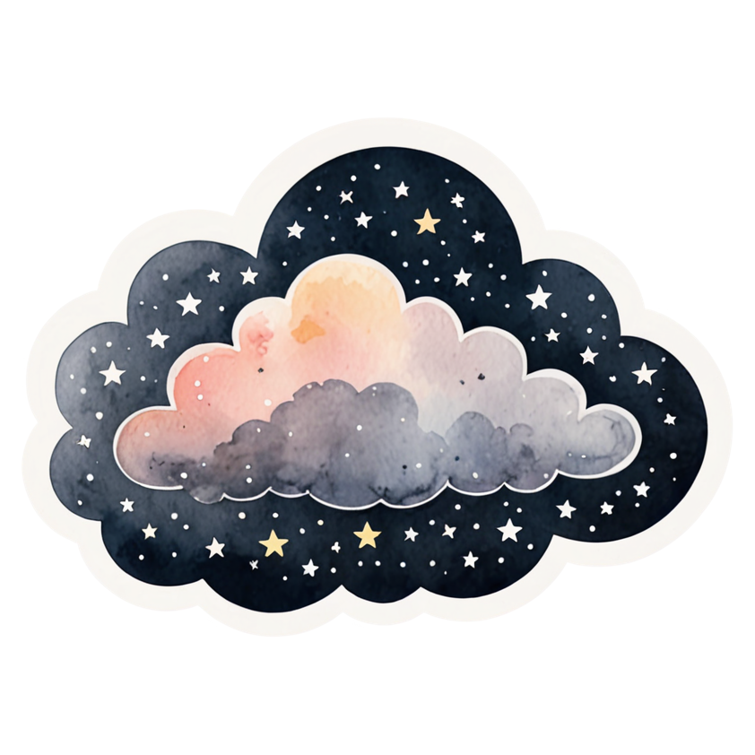 Night Cloud (watercolor) — celestial stickers