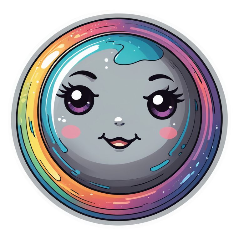 Sleepy Planet (holographic) — celestial stickers