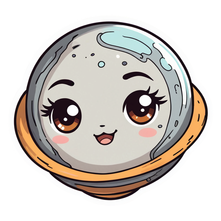 Sleepy Planet (kawaii) — celestial stickers